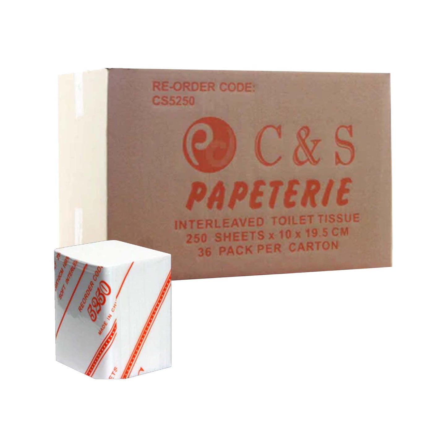 5250 - TOILET TISSUE INTERLEAVED 250S 10 X 20 36PK 2P VIRGIN