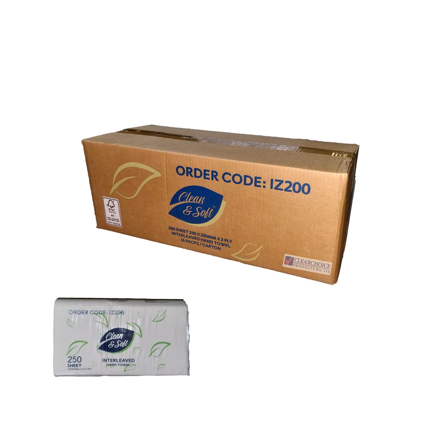 IZ200 - 手巾交错 200S 23 厘米 X 23 厘米 2 层 20PK 2 层 Z 形折叠(4000)