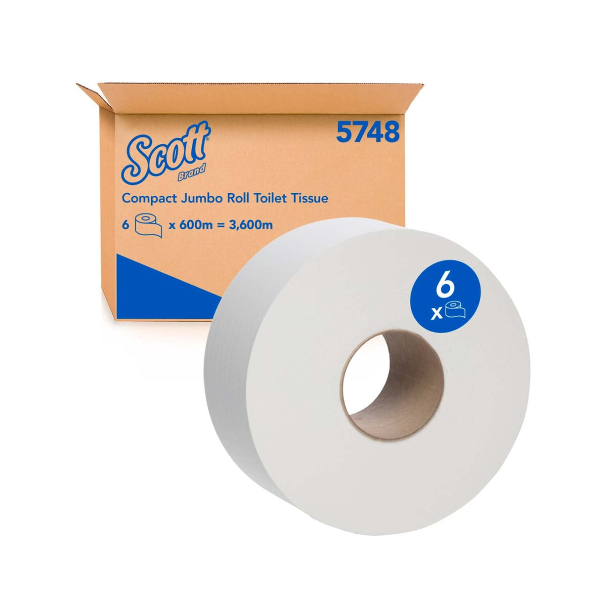 5748 TOILET TISSUE COMPACT JUMBO ROLL 600M 6 PC 1P SCOTT