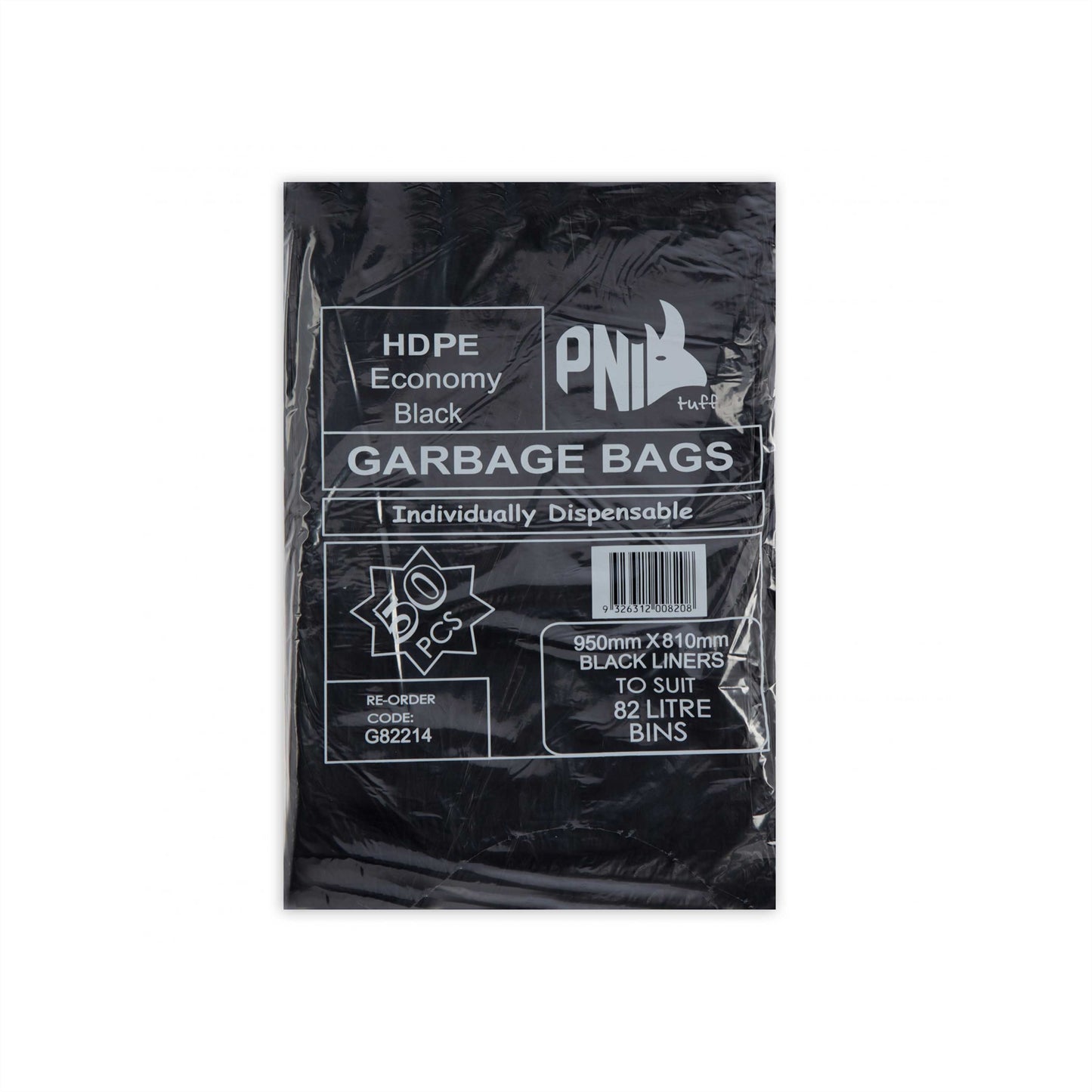 BIN LINER 082L 950X810 BLACK ECONOMY 500PC - G82214