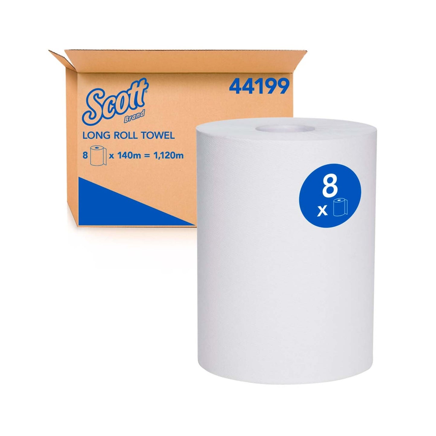 44199 (box) ROLL TOWEL 140MX18CM 8 ROLLS SCOTT