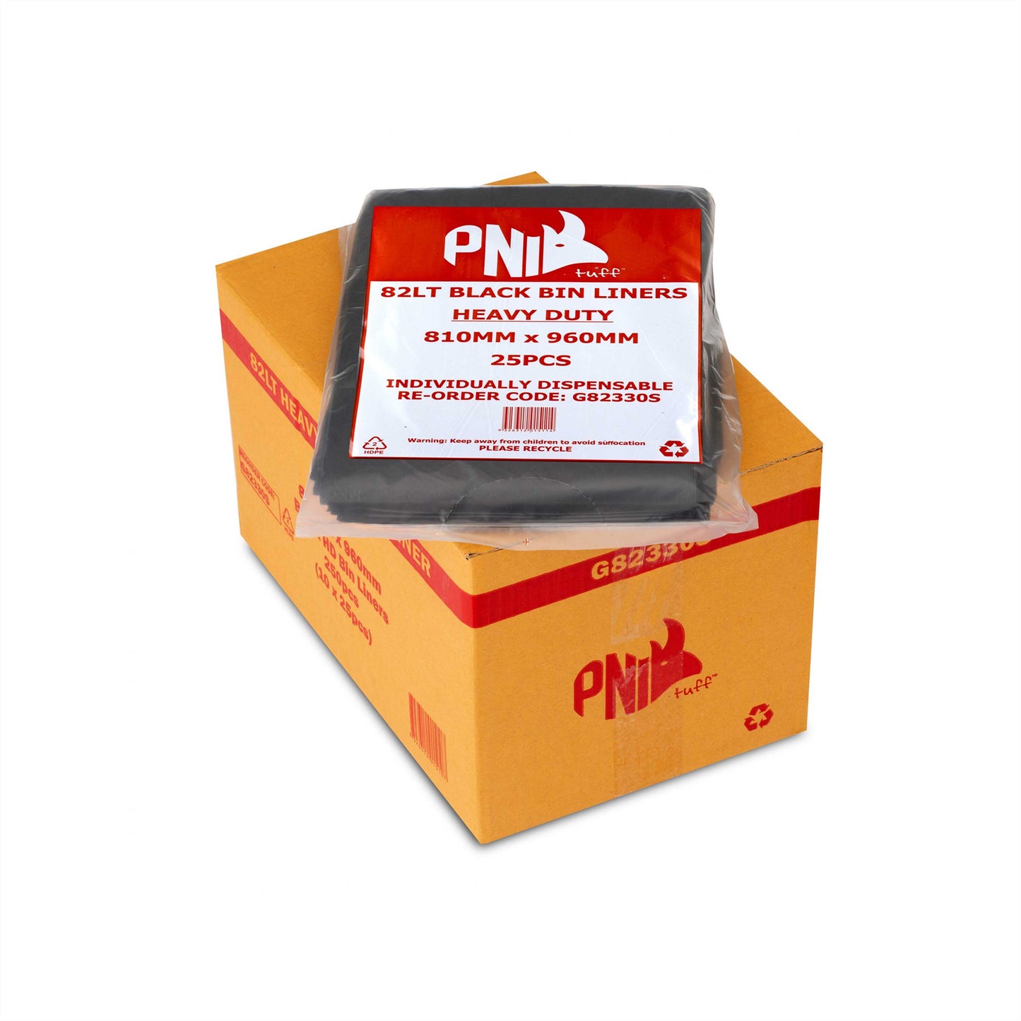 垃圾袋 082L 950X810 黑色 重型 250PC - G82330S