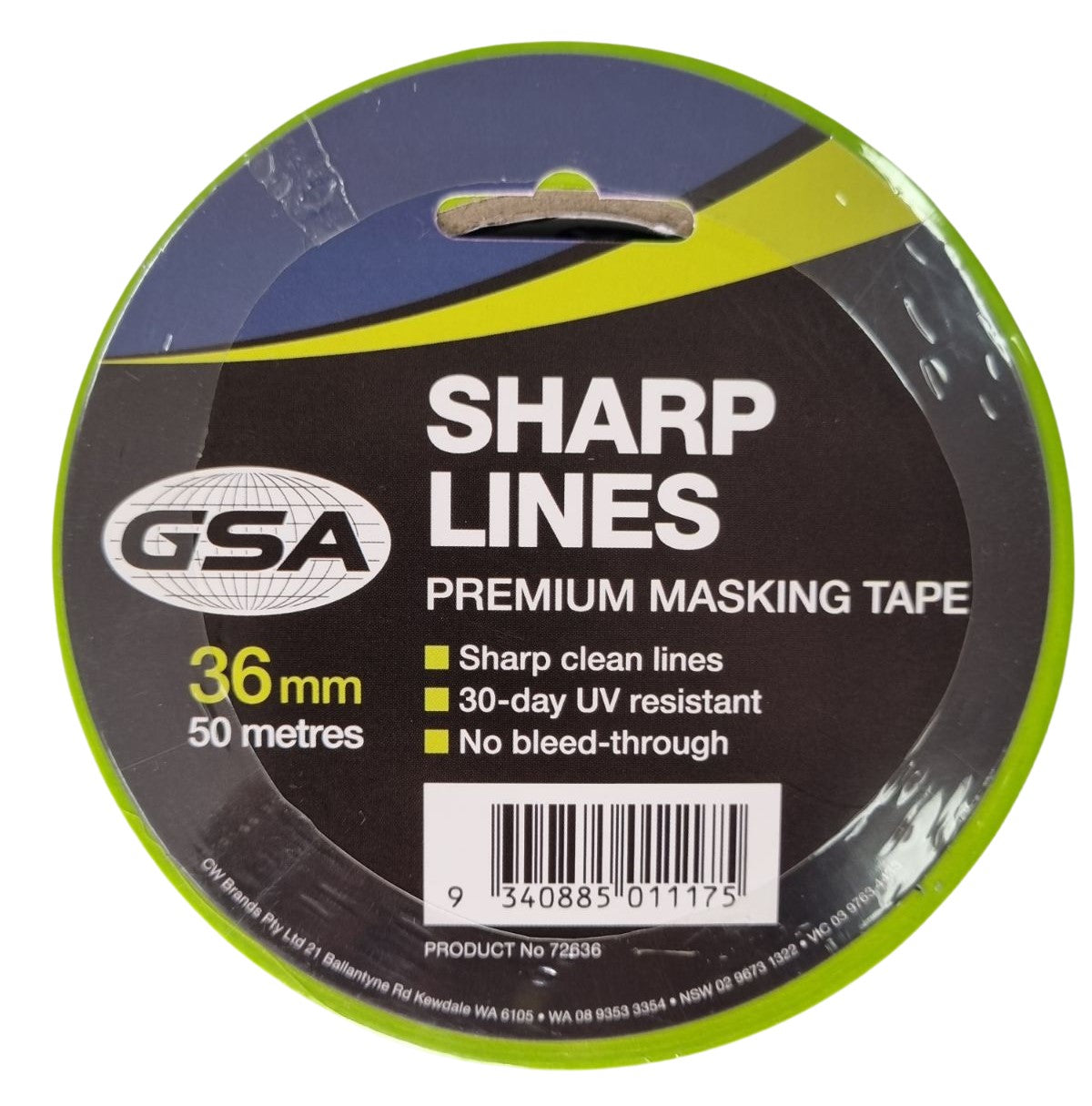 GSA SHARP LINES 30-DAY MASKING TAPE 36MM x 50M