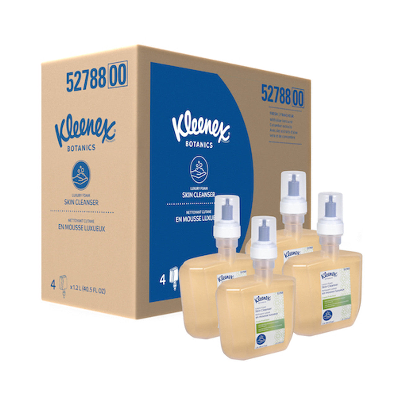 52788 KLEENEX BOTANICS JABÓN DE MANOS EN ESPUMA CARTUCHO 1200ML 4 CARTUCHOS/ESTUCHE