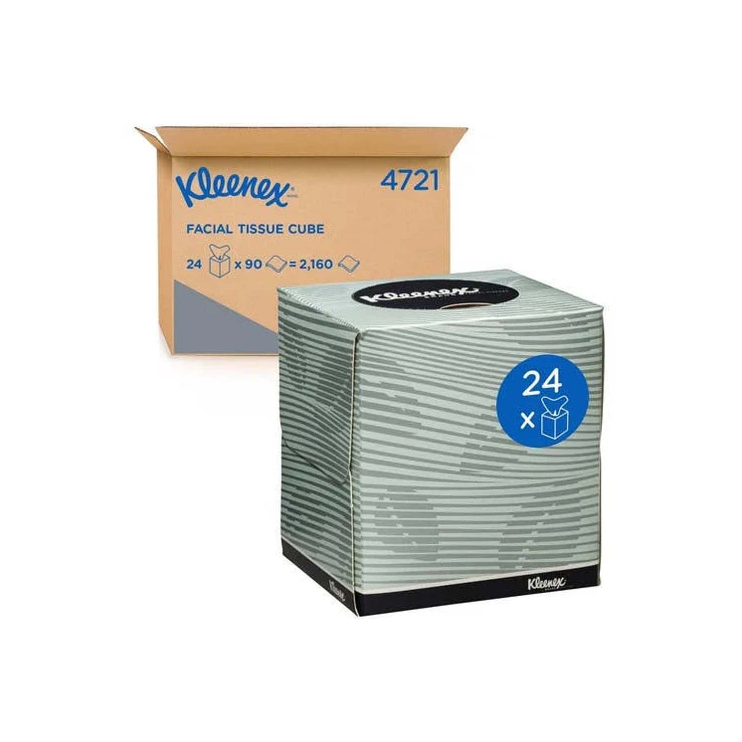 4721 KLEENEX PAÑUELO FACIAL 90, 2 CAPAS BLANCO 24 PAQUETES