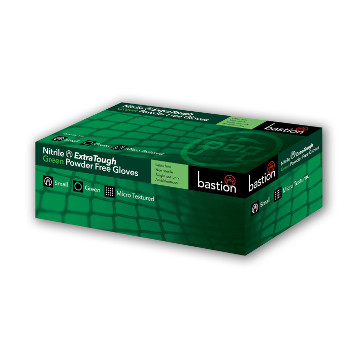 NITRILO, EXTRA RESISTENTE, VERDE, SIN POLVO, MICRO TEXTURADO, GRANDE - 100 PKT