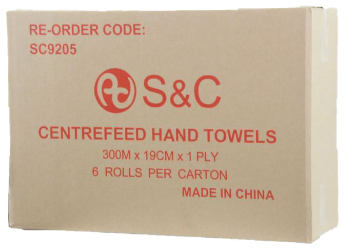 HAND TOWEL CENTRE FEED 300M X 19CM 6C VIRGIN WHITE PP9205
