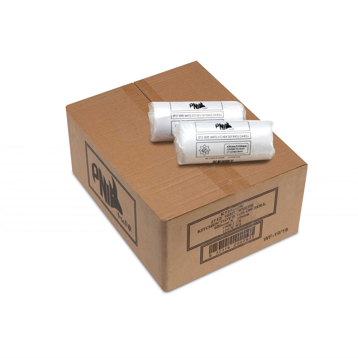 Bolsa de basura 27L 620X510 TRANSPARENTE ROLLO 1000 PIEZAS - KT27210C