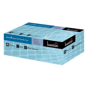 BASTION NITRILE BLUE DISPOSABLE POWDER FREE  LARGE GLOVES  100 PACK
