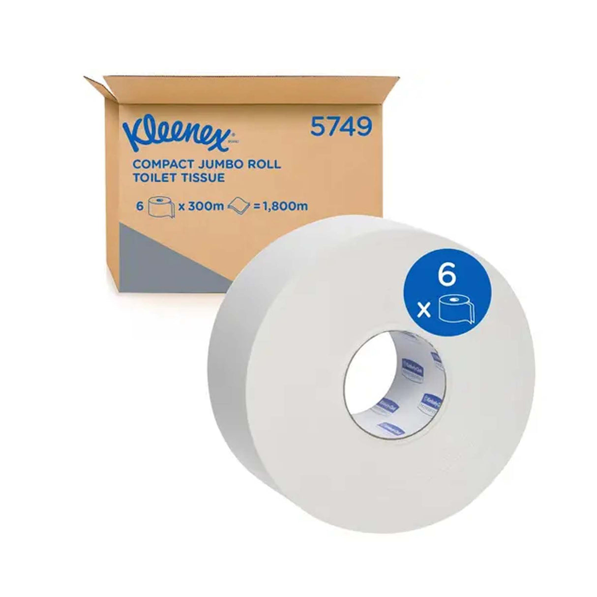 5749 TOILET TISSUE COMPACT JUMBO ROLL 300M 6 PC 2P KLEENEX