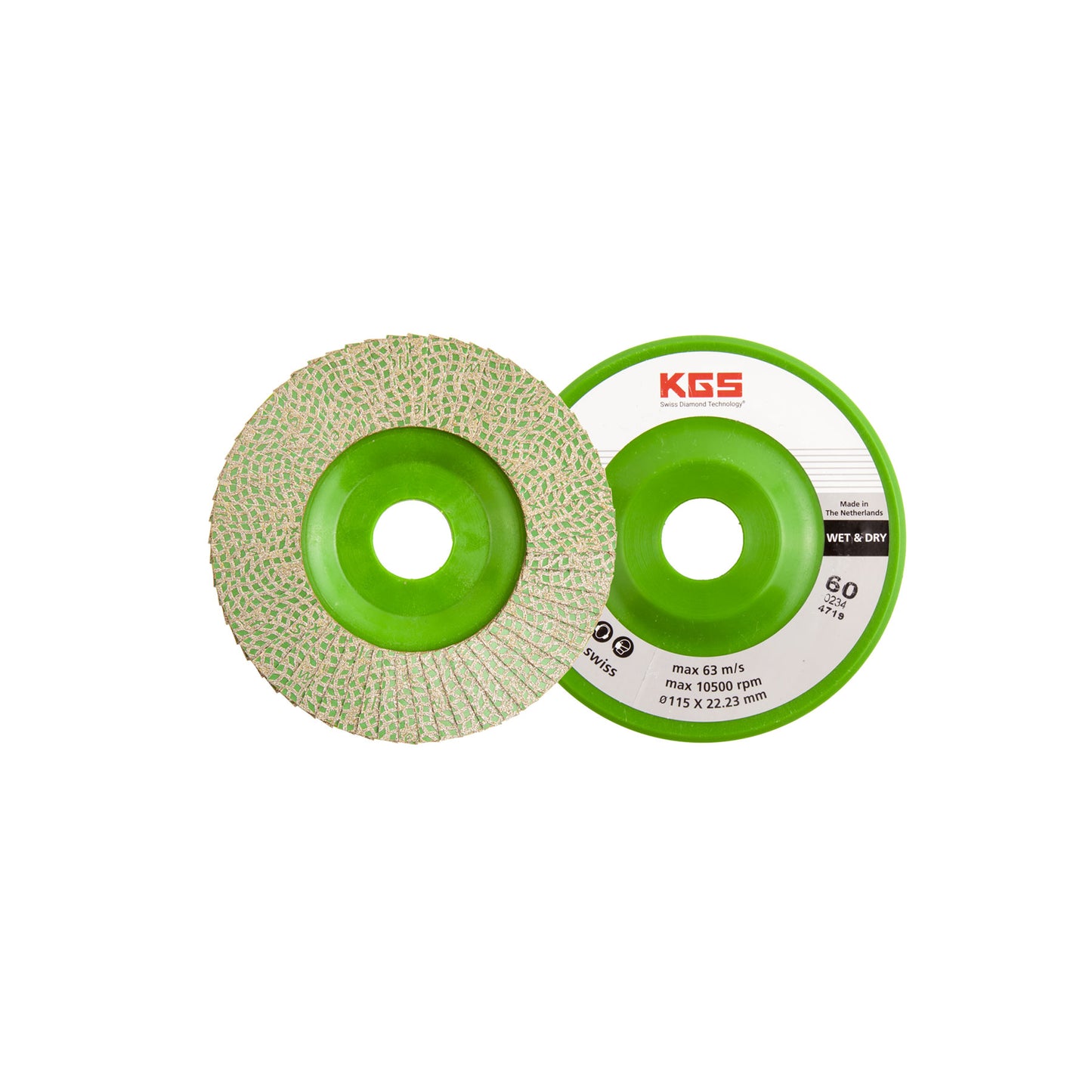 KGS HYBRID DIAMOND FLAP DISC 115MM GRIT 60 GOLD LINE