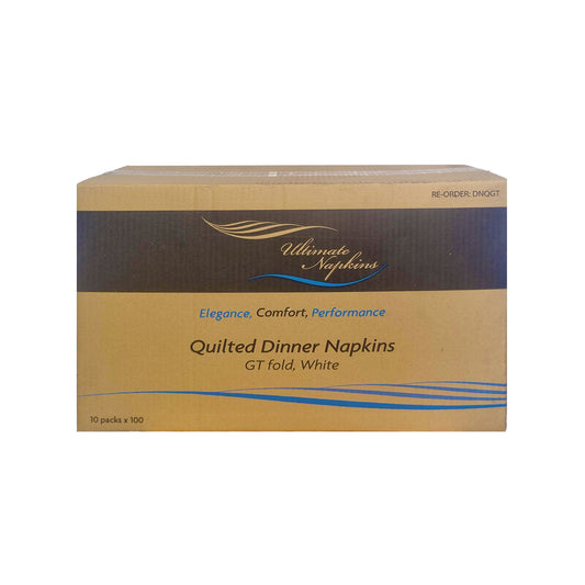 NAPKIN QUILTED DINNER GT FOLD WHITE 360 x 200 MM 10 PACK x 100 PIECES