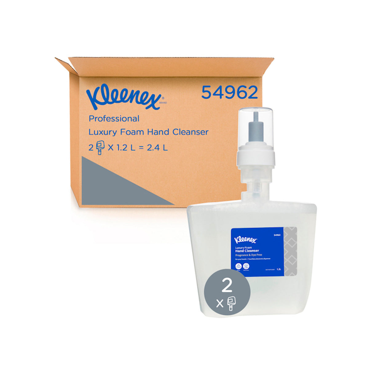 54962 KLEENEX LUXURY FOAM HAND CLEANSER 2 x 1.2L