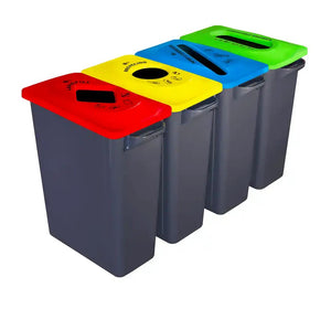BIN MULTISORT 40LT DARK GREY BASE & BLUE  LID