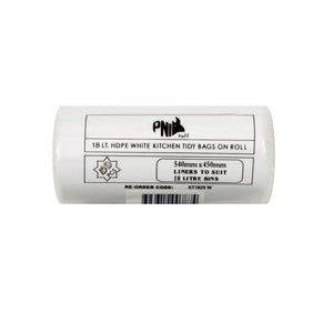 BIN LINER 018L WHITE ROLLS 1000 PIECES 540MM X 450MM - KT1829W