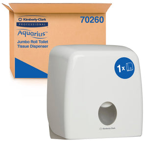 KIMBERLY CLARK - 70260 - AQUARIUS DISP BATH TISSUE JUMBO ROLL WHITE 1X1 ABS PLASTIC LOCKABLE SUIT CODES: 4781, 4782, 5748  5749 - REPLACES 4971